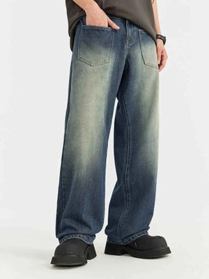 Vintage Wash Wide Leg Jeans - MRC WEAR 