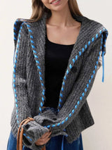 Cable-Knit Ribbed Open Front Cardigan - MRC WEAR 