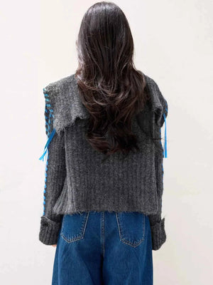 Cable-Knit Ribbed Open Front Cardigan - MRC WEAR 