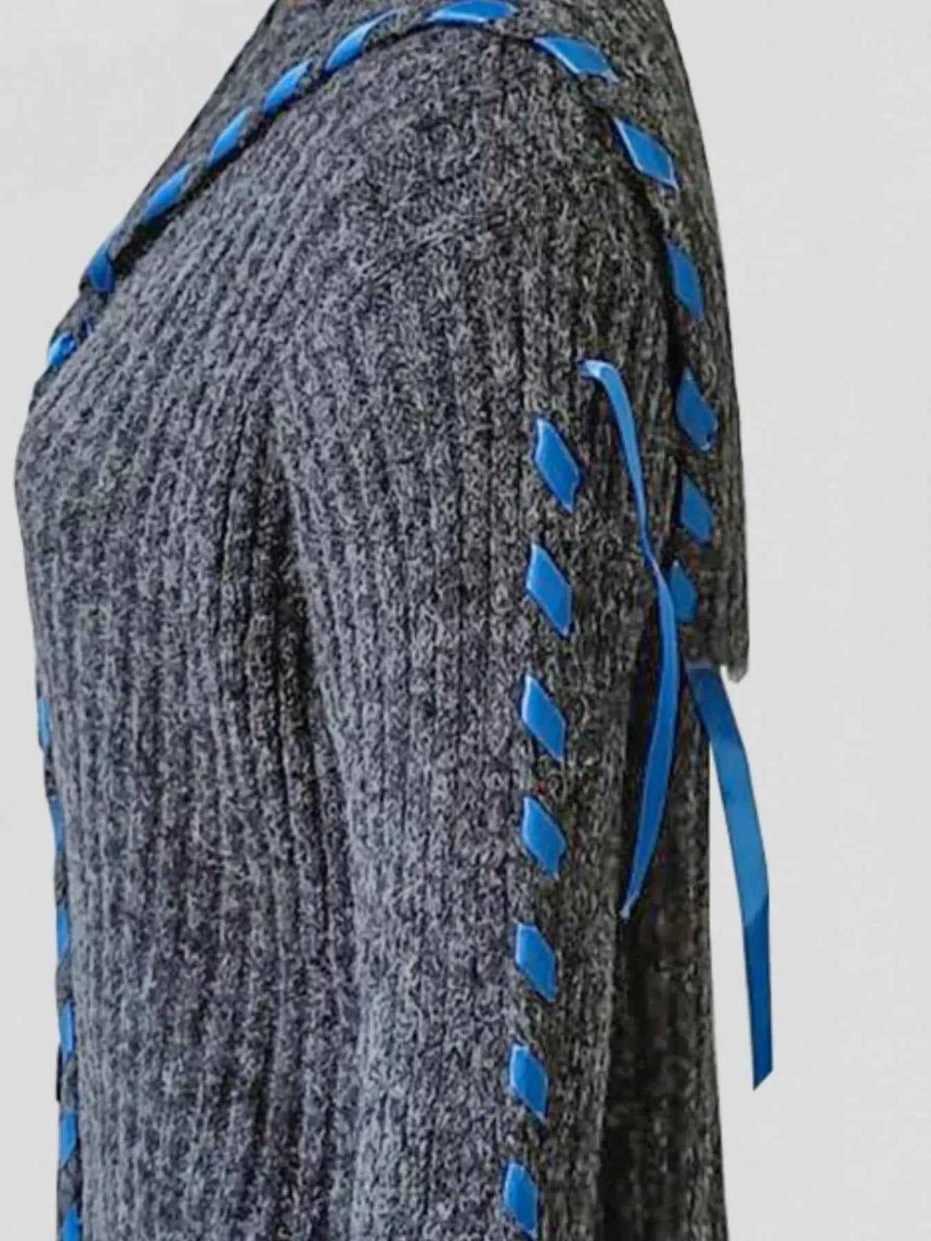 Cable-Knit Ribbed Open Front Cardigan - MRC WEAR 